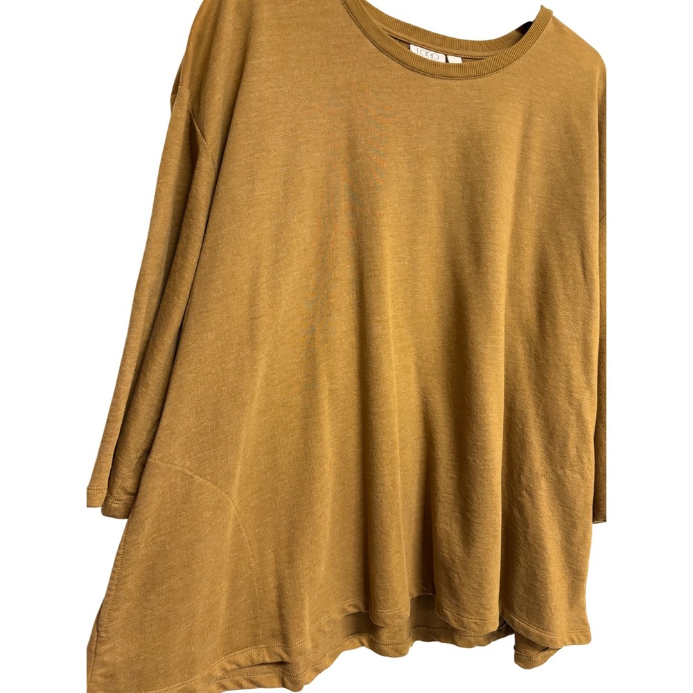 LOGO by Lori Goldstein, 3/4 Sleeves Mustard Yellow Top, Women's Size XL‎ - Picture 6 of 6